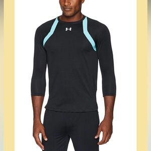 Under Armour Heat gear fitted Hex Delta 3/4 sleeve lightweight running shirt